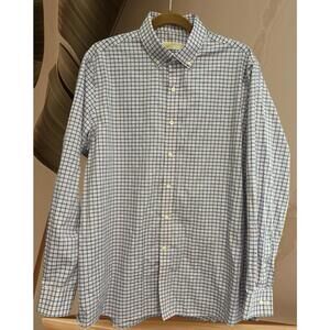 Michael Kors Mens Large 16 1/2 34/35 Button Up Shirt Plaid Cotton Collared